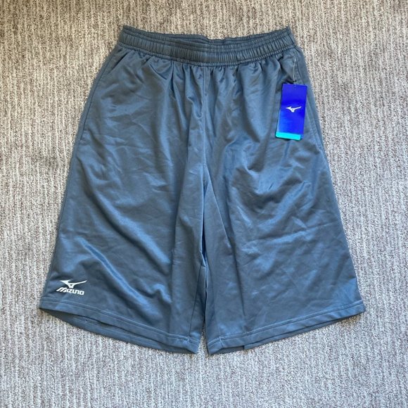 New Men's Small Mizuno Comp Training 10" Athletic Gym Shorts Gray - Picture 1 of 3
